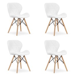 Krzesło LAGO ekoskóra - białe x 4