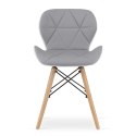 Krzesło LAGO ekoskóra - szaro-białe x 2