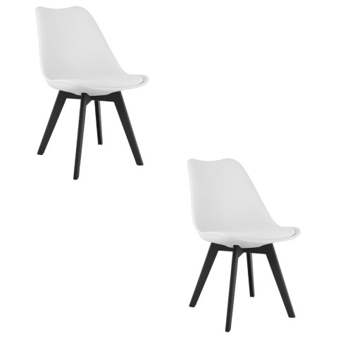 Krzesło MARK - białe / nogi czarne x 2