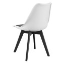 Krzesło MARK biało czarne / nogi czarne x 3