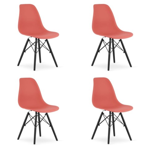 Krzesło OSAKA cynober / nogi czarne x 4