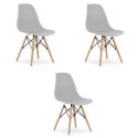 Krzesło OSAKA szare / nogi naturalne x 3