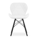Krzesło LAGO ekoskóra - białe / nogi czarne x 3