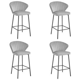 Hoker GATTA - aksamit srebrno-szary / nogi czarne x 4