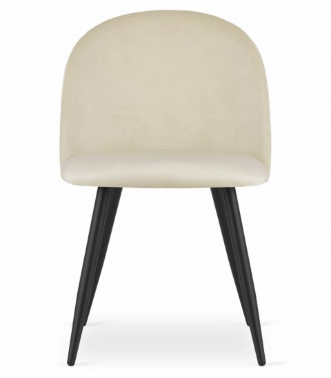Krzesło BELLO - aksamit beż / nogi czarne x 4