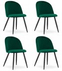 Krzesło BELLO - aksamit zieleń / nogi czarne x 4