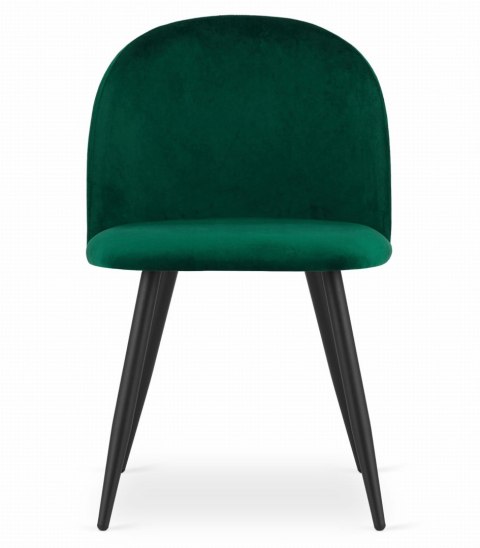 Krzesło BELLO - aksamit zieleń / nogi czarne x 4