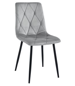 Krzesło LIBRA - aksamit srebrno-szary / nogi czarne x 1