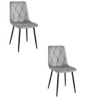 Krzesło LIBRA - aksamit srebrno-szary / nogi czarne x 2