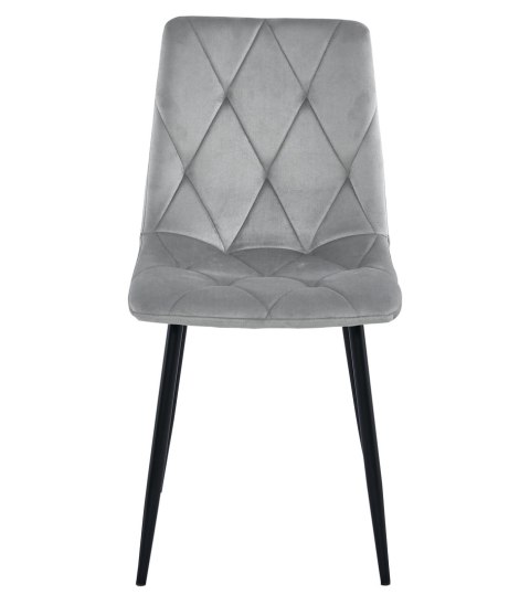 Krzesło LIBRA - aksamit srebrno-szary / nogi czarne x 2