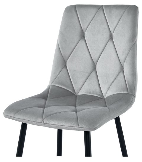 Krzesło LIBRA - aksamit srebrno-szary / nogi czarne x 2