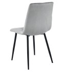 Krzesło LIBRA - aksamit srebrno-szary / nogi czarne x 2