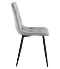 Krzesło LIBRA - aksamit srebrno-szary / nogi czarne x 2