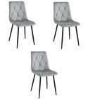 Krzesło LIBRA - aksamit srebrno-szary / nogi czarne x 3