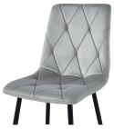 Krzesło LIBRA - aksamit srebrno-szary / nogi czarne x 3