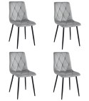 Krzesło LIBRA - aksamit srebrno-szary / nogi czarne x 4