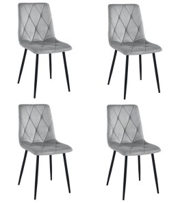 Krzesło LIBRA - aksamit srebrno-szary / nogi czarne x 4