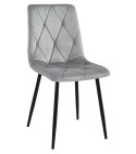 Krzesło LIBRA - aksamit srebrno-szary / nogi czarne x 4
