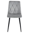 Krzesło LIBRA - aksamit srebrno-szary / nogi czarne x 4