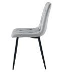 Krzesło LIBRA - aksamit srebrno-szary / nogi czarne x 4