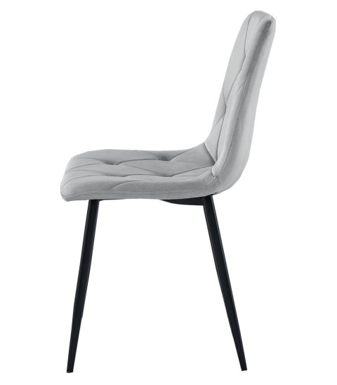 Krzesło LIBRA - aksamit srebrno-szary / nogi czarne x 4