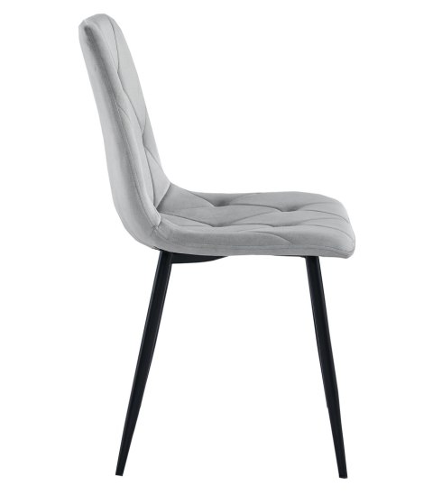 Krzesło LIBRA - aksamit srebrno-szary / nogi czarne x 4