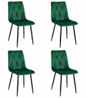 Krzesło LIBRA - ciemna zieleń aksamit / nogi czarne x 4