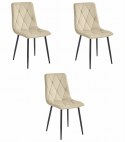 Krzesło LIBRA - jasny beż aksamit / nogi czarne x 3