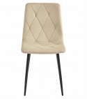 Krzesło LIBRA - jasny beż aksamit / nogi czarne x 3