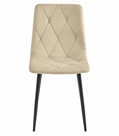 Krzesło LIBRA - jasny beż aksamit / nogi czarne x 3