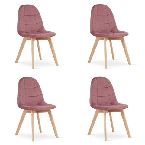 Krzesło BORA - ciemny róż aksamit x 4