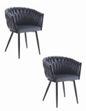 Krzesło ORION - aksamit ciemnoszare x 2