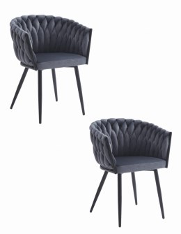 Krzesło ORION - aksamit ciemnoszare x 2