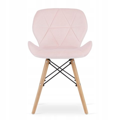 Zestaw stół okrągły TODI 80cm biały + 2 krzesła LAGO różowe