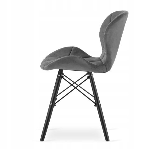 Zestaw stół okrągły TODI 80cm jesion + 3 krzesła LAGO szare