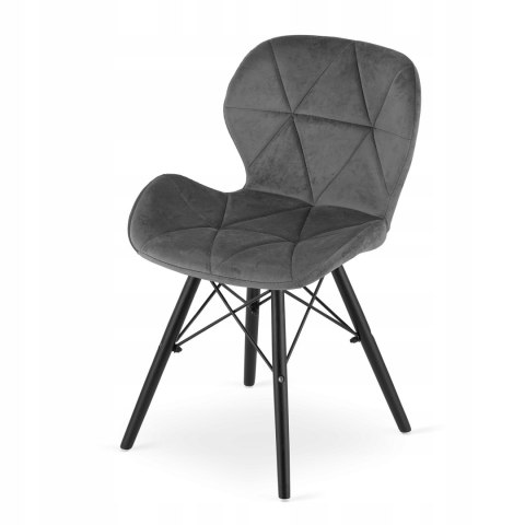 Zestaw stół okrągły TODI 80cm jesion + 4 krzesła LAGO szare