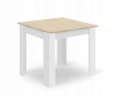 Zestaw stół kwadratowy 80x80cm dąb sonoma + 4 krzesła OSAKA białe