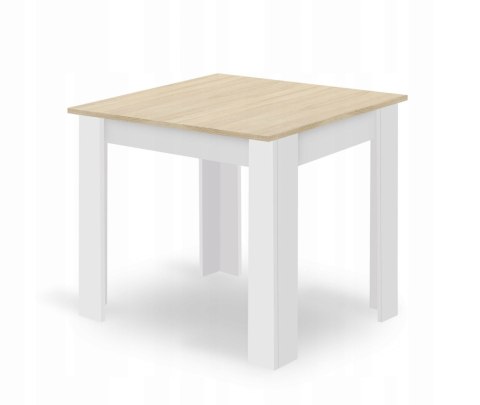 Zestaw stół kwadratowy 80x80cm dąb sonoma + 4 krzesła OSAKA białe