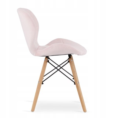 Zestaw stół prostokątny ADRIA 120x80cm biały + 4 krzesła LAGO różowe