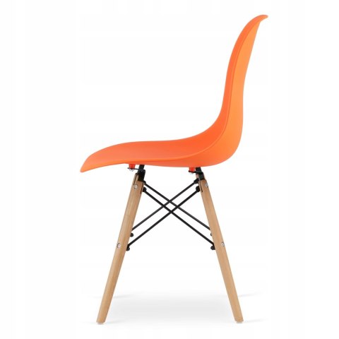 Zestaw stół prostokątny ADRIA 120x80cm biały + 4 krzesła OSAKA pomarańczowe