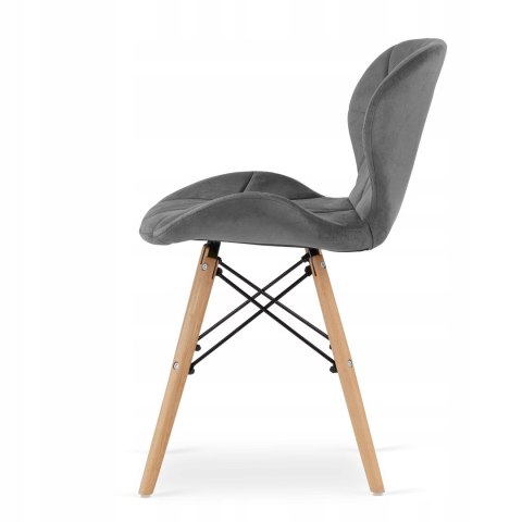 Zestaw stół prostokątny ADRIA 120x80cm czarny + 4 krzesła LAGO szare