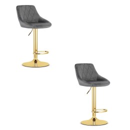 Hoker KAST - aksamit szary / baza złota x 2