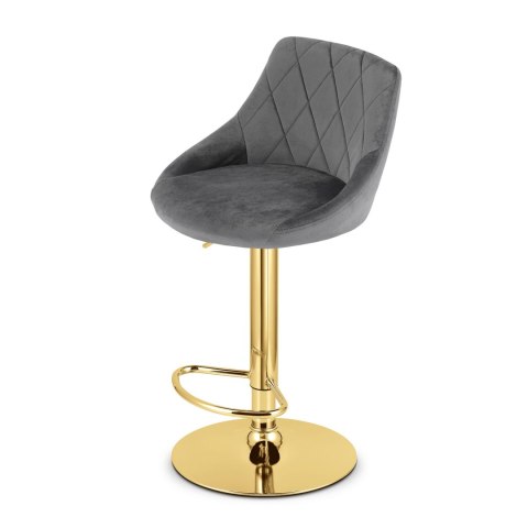 Hoker KAST - aksamit szary / baza złota x 2