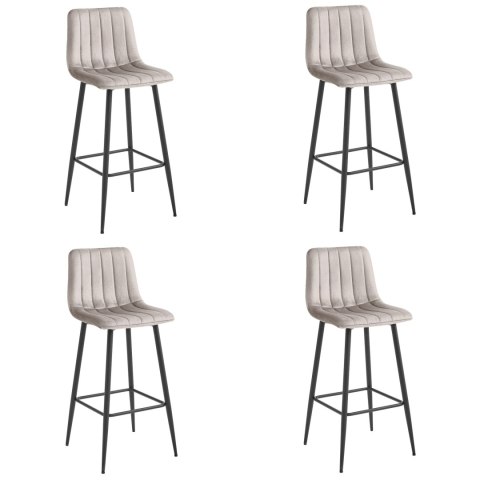 Hoker POZZA - aksamit ciemny beż / nogi czarne x 4