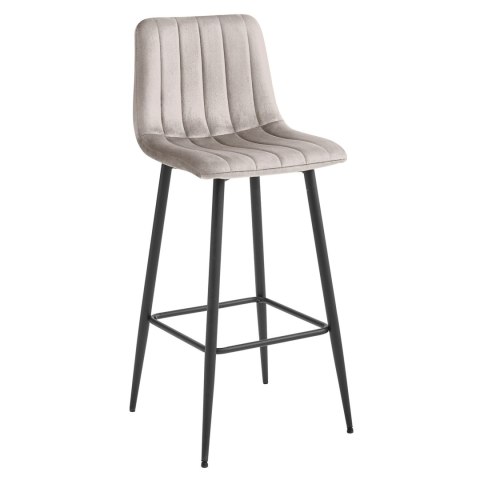 Hoker POZZA - aksamit ciemny beż / nogi czarne x 4