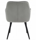 Krzesło JORK - aksamit srebrno-szary / nogi czarne x 1