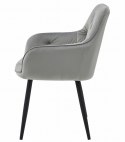 Krzesło JORK - aksamit srebrno-szary / nogi czarne x 2
