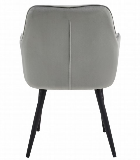 Krzesło JORK - aksamit srebrno-szary / nogi czarne x 2