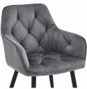 Krzesło JORK - ciemny szary aksamit / nogi czarne x 1