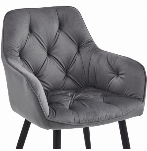 Krzesło JORK - ciemny szary aksamit / nogi czarne x 2